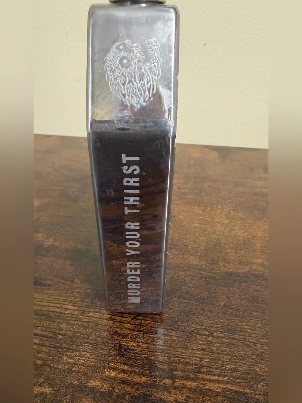 Flask - Liquid Death Metal Skull Coffin Flask